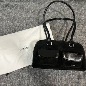 Stand Oil Chubby Bag in Black Combi